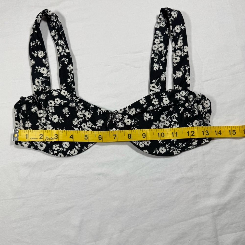 Freshwater Womens Black White Daisy Floral Underwire Bikini Top Size Small - Picture 6 of 6